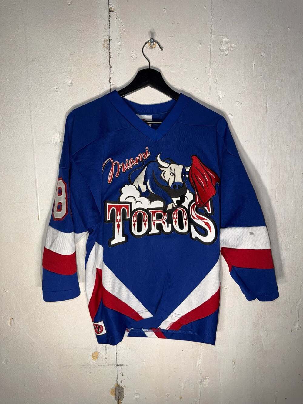 Vintage K1 Sportswear Miami Toros Youth Hockey Jersey Blue #88 Kent